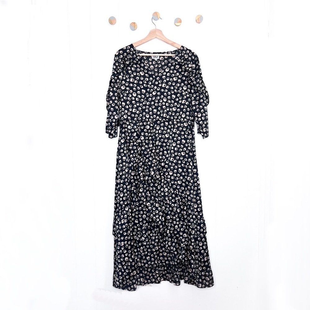 Uli Herzner Courtney Faux Wrap Ruffle Floral Dress